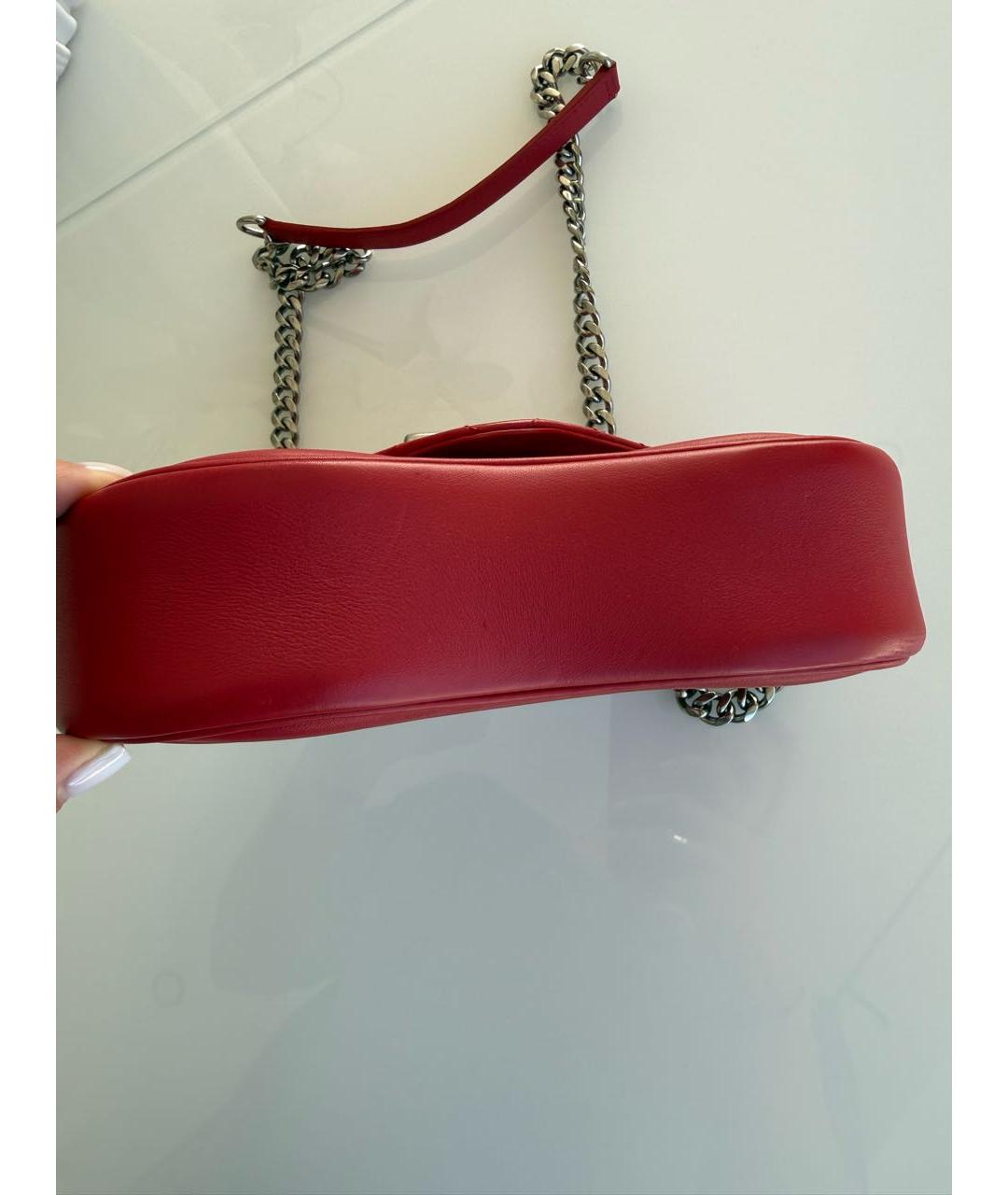 LOUIS VUITTON Красная кожаная сумка через плечо, фото 4