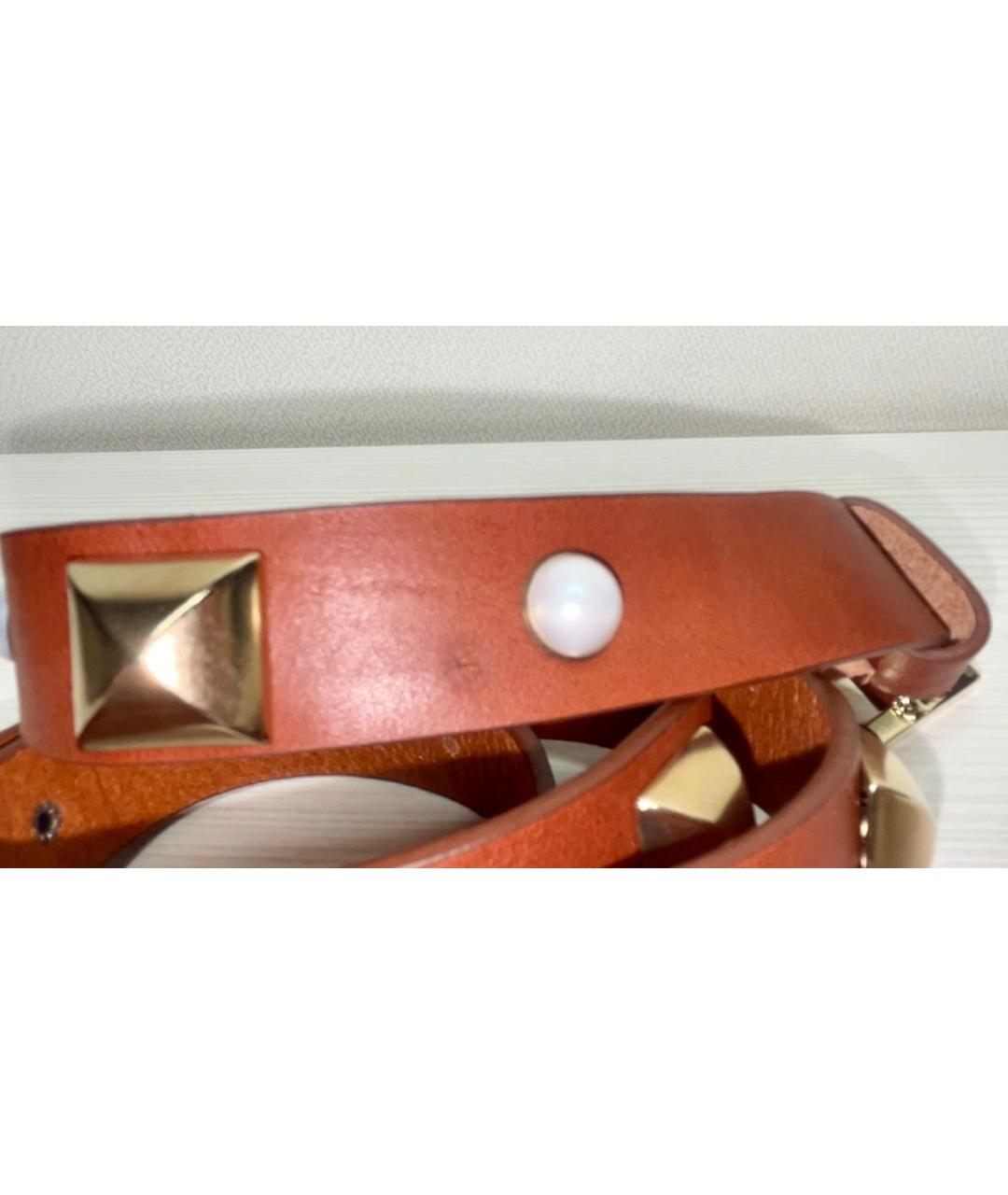 LOVE MOSCHINO Коричневый кожаный ремень, фото 4