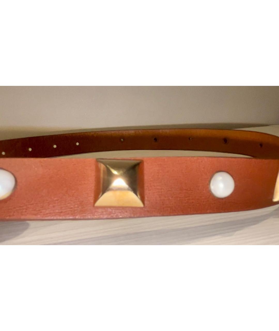 LOVE MOSCHINO Коричневый кожаный ремень, фото 6