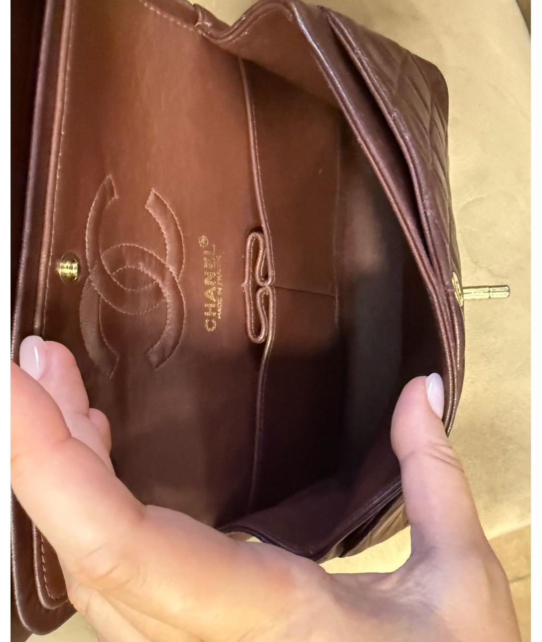 CHANEL Коричневая кожаная сумка через плечо, фото 6