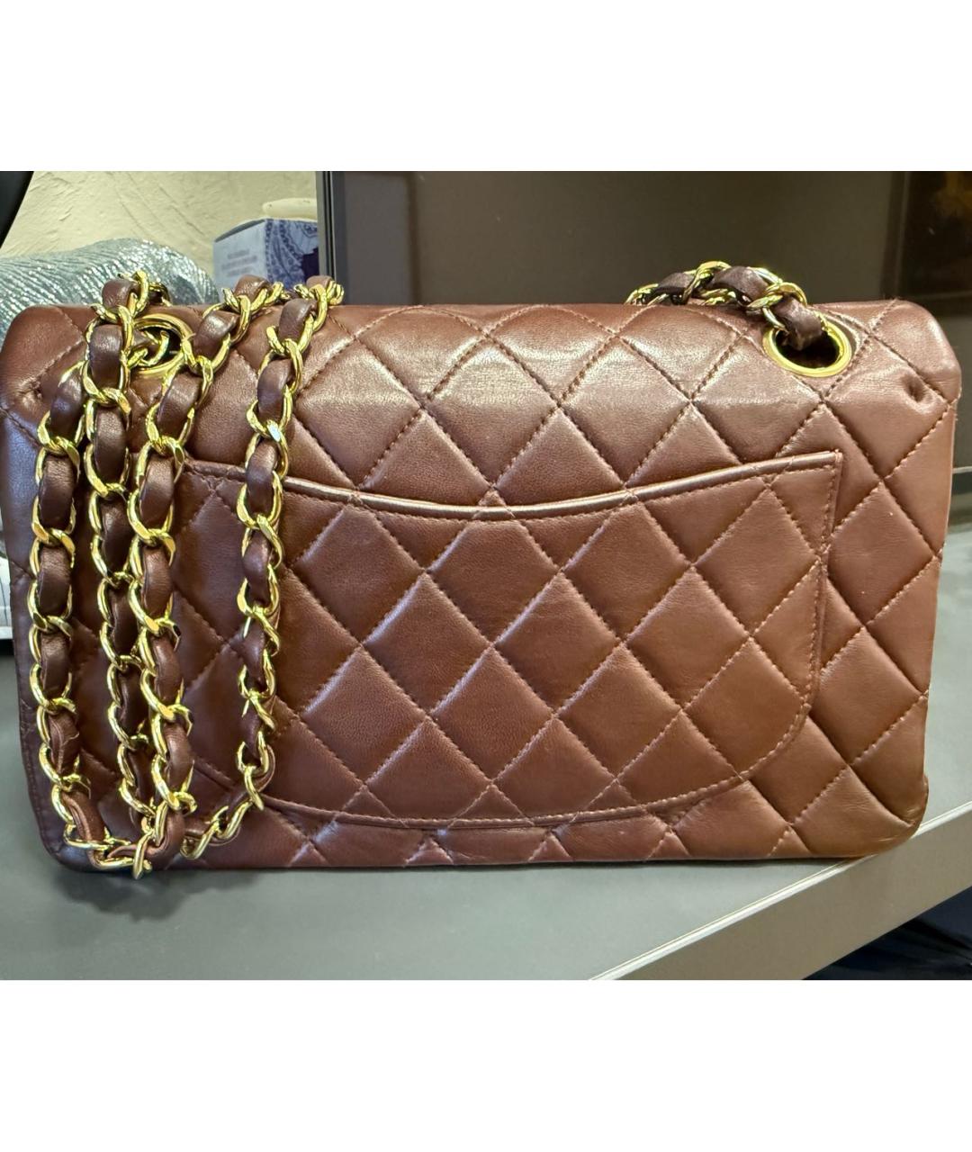 CHANEL Коричневая кожаная сумка через плечо, фото 4