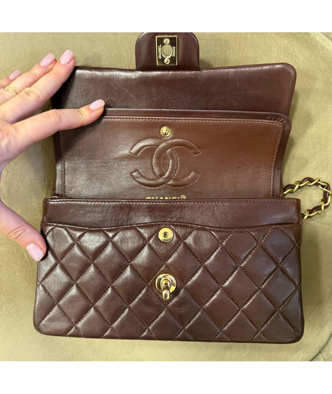 CHANEL Коричневая кожаная сумка через плечо, фото 5