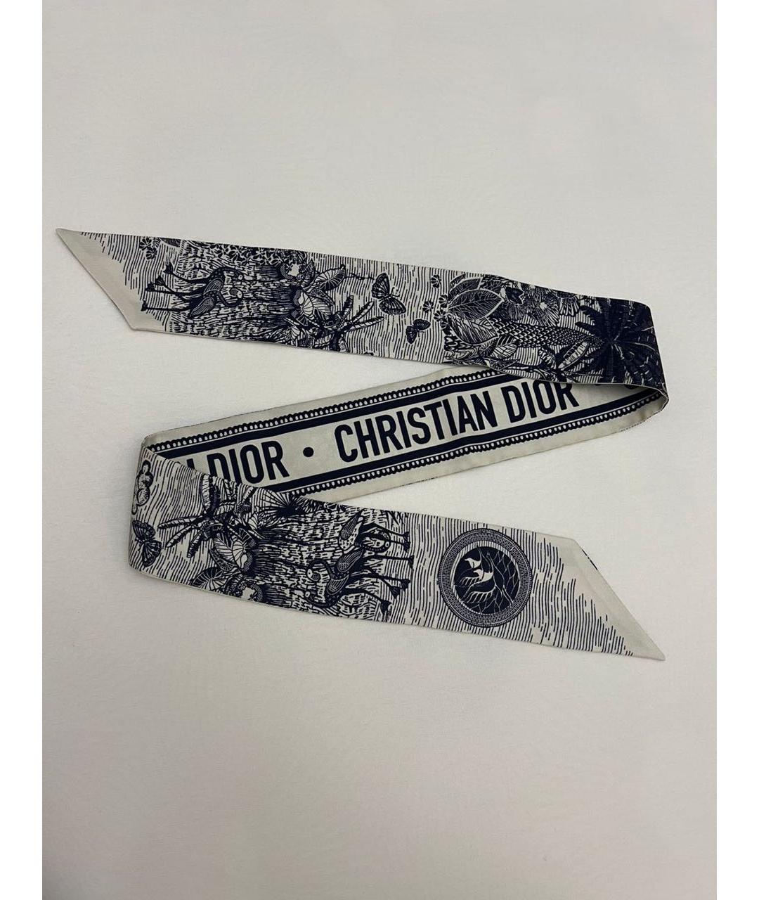 CHRISTIAN DIOR Темно-синий шелковый воротник, фото 5