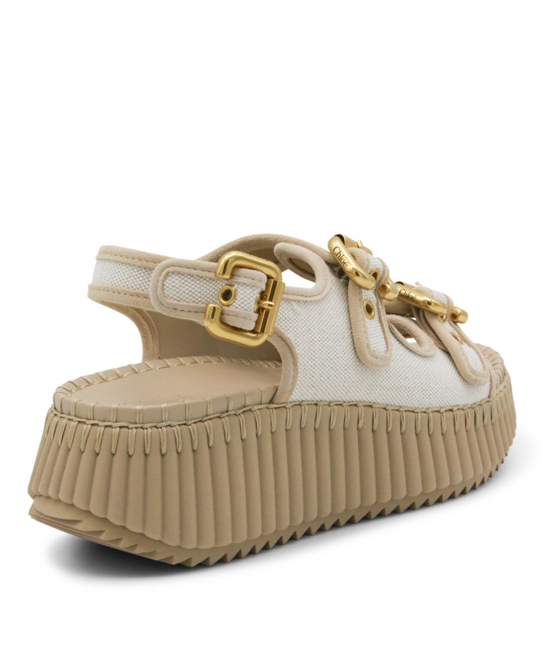 CHLOE Бежевые замшевые сандалии, фото 3