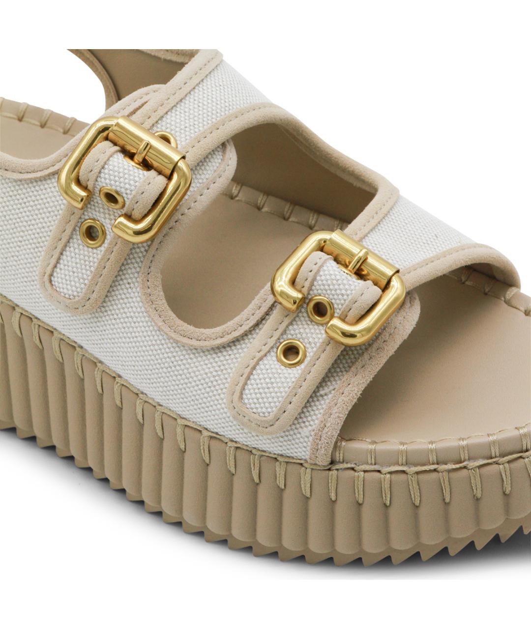 CHLOE Бежевые замшевые сандалии, фото 4