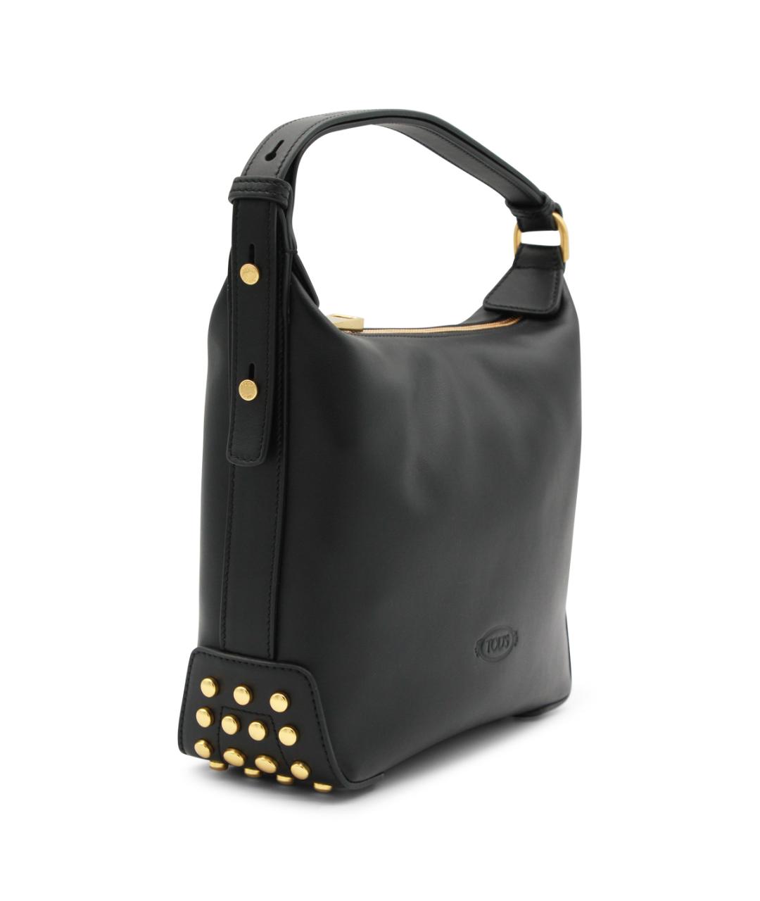 TOD'S Черная кожаная сумка тоут, фото 2