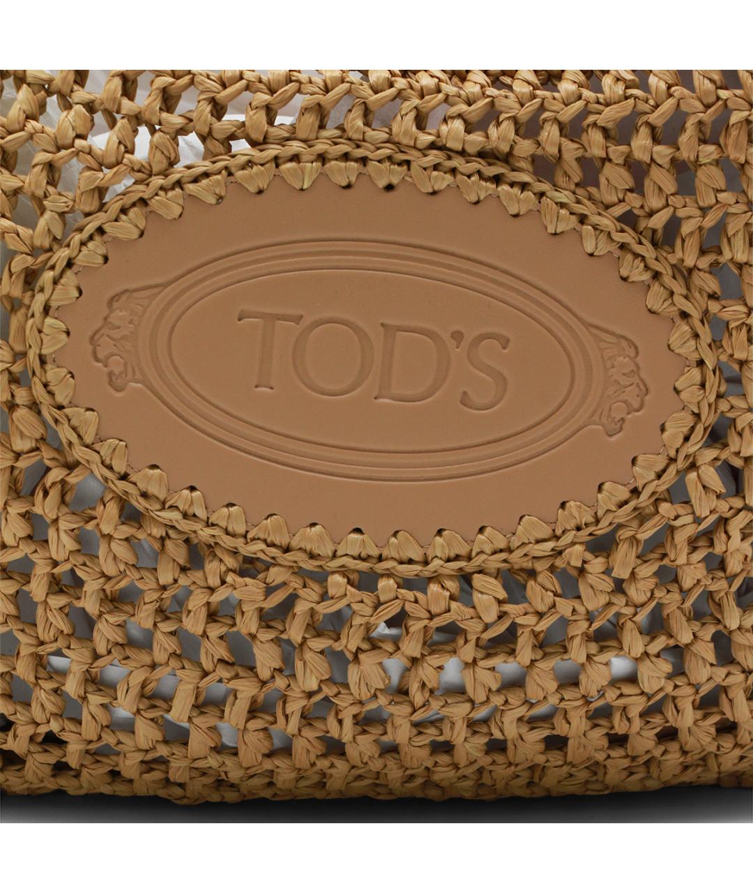 TOD'S Бежевая пелетеная сумка тоут, фото 4