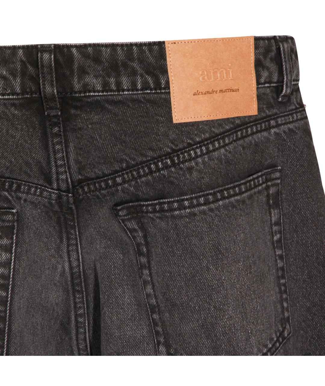 Ami Paris Черные хлопковые прямые джинсы, фото 4