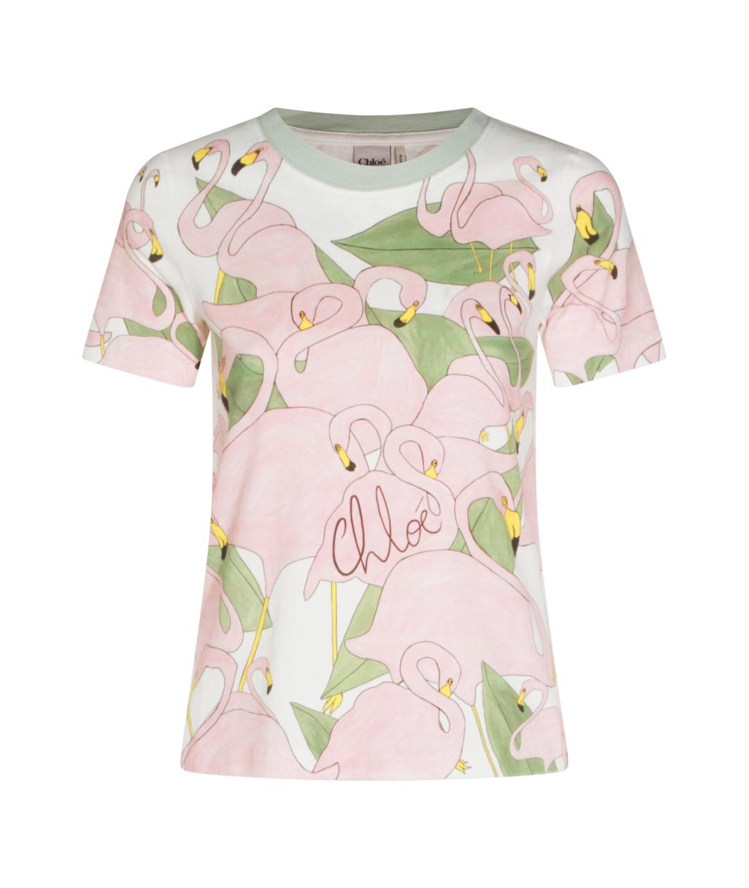 CHLOE Розовая хлопковая футболка, фото 1
