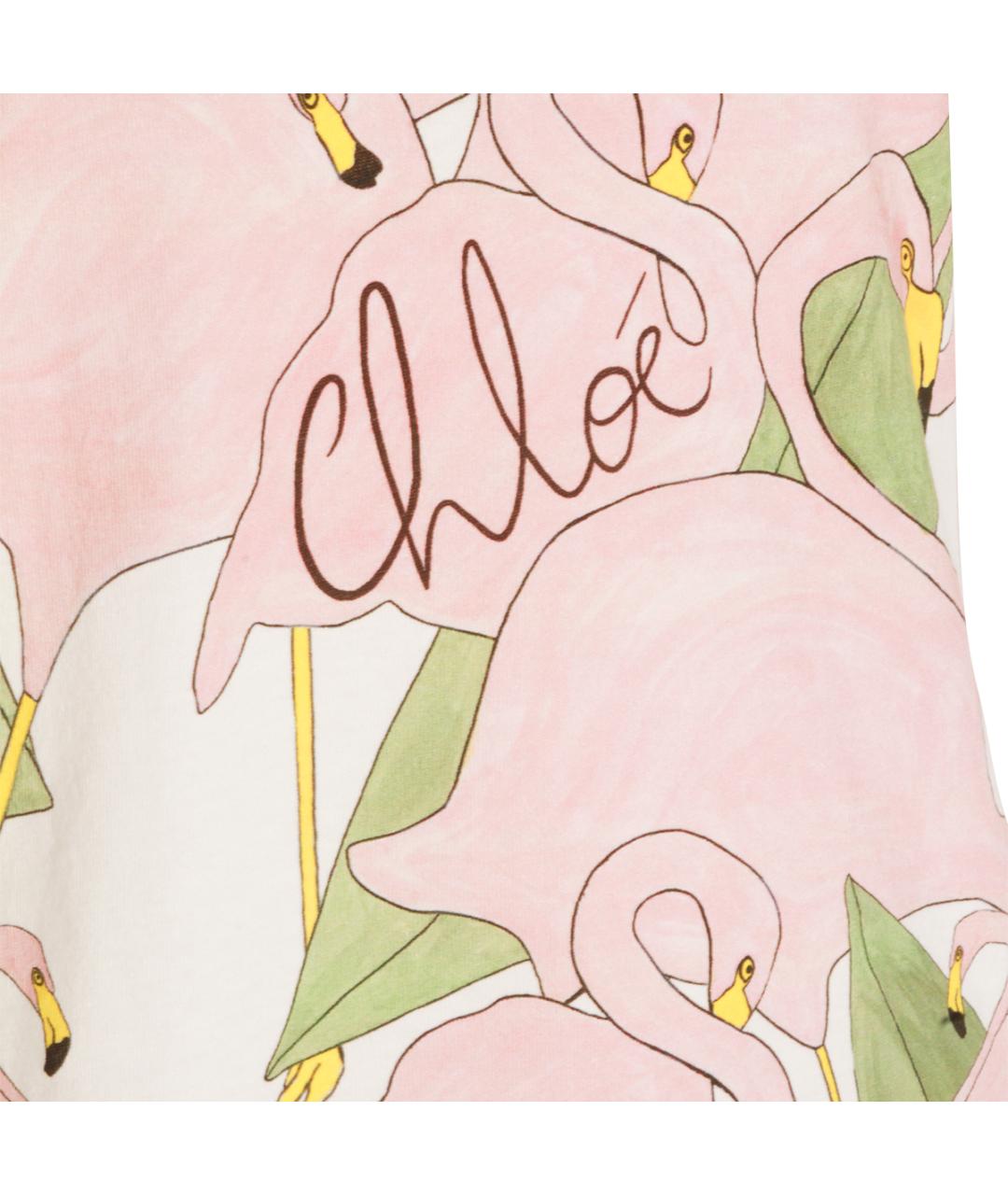 CHLOE Розовая хлопковая футболка, фото 4