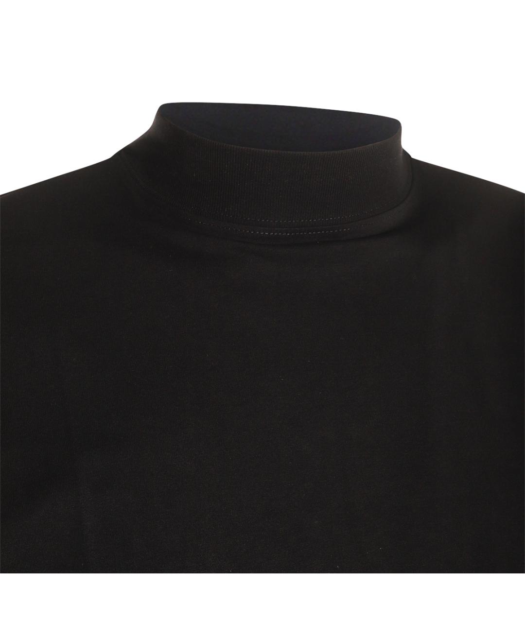 JIL SANDER Черная хлопковая футболка, фото 3