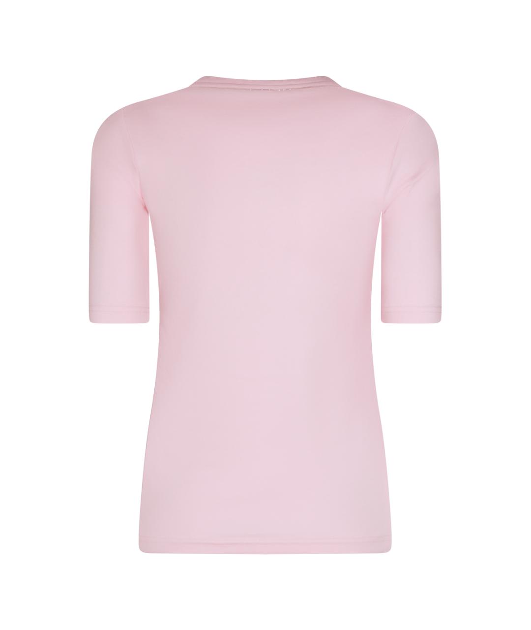 FABIANA FILIPPI Розовая хлопко-эластановая футболка, фото 2