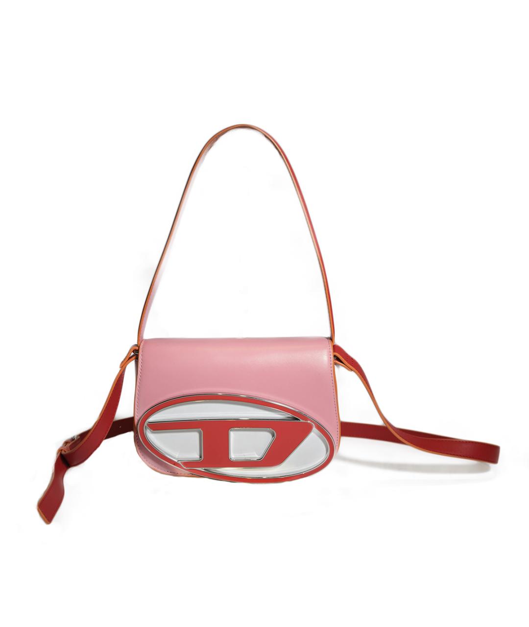 DIESEL Розовая кожаная сумка с короткими ручками, фото 1