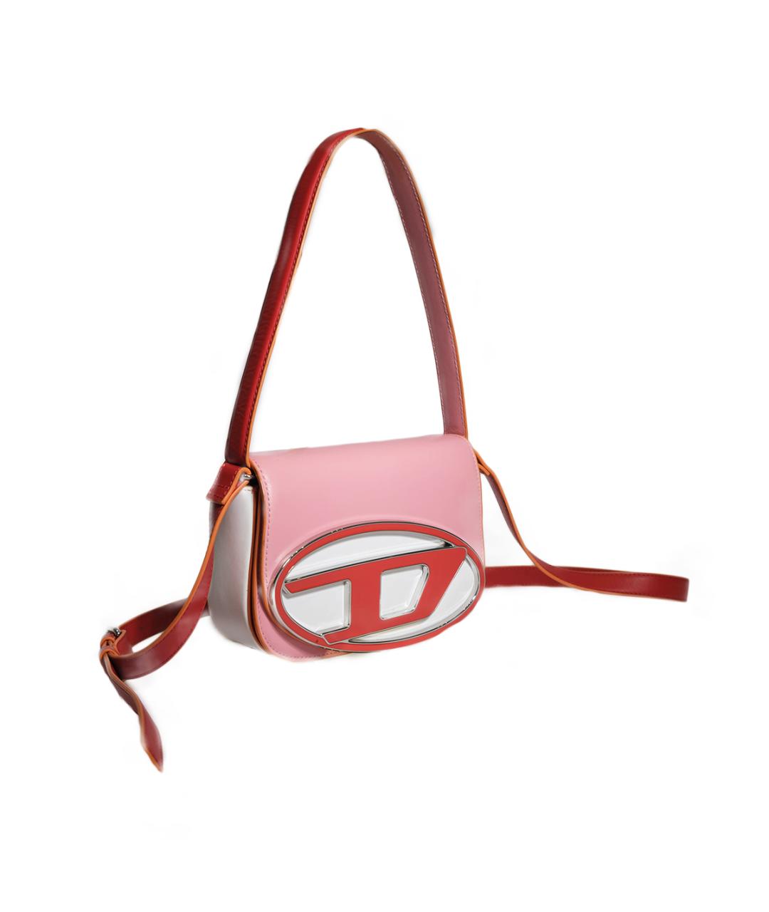 DIESEL Розовая кожаная сумка с короткими ручками, фото 2