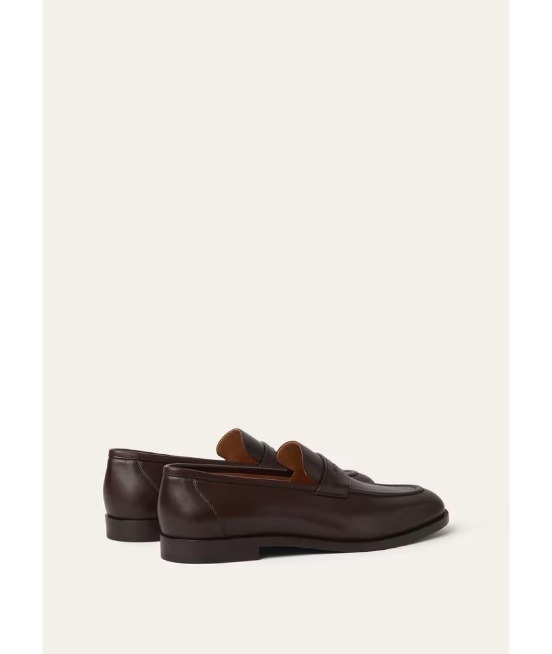 LORO PIANA Коричневые кожаные лоферы, фото 4