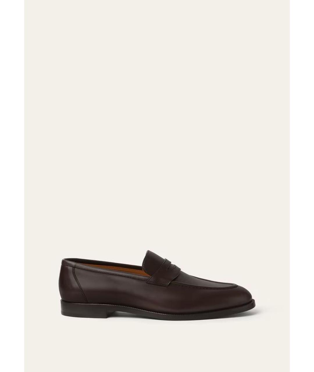 LORO PIANA Коричневые кожаные лоферы, фото 8