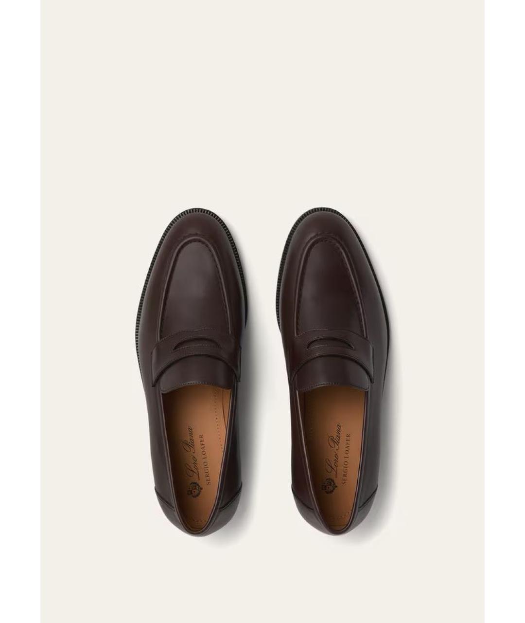 LORO PIANA Коричневые кожаные лоферы, фото 6