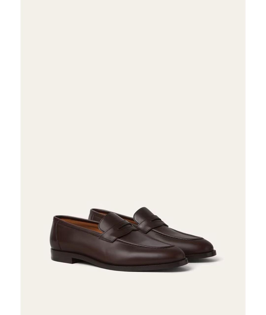 LORO PIANA Коричневые кожаные лоферы, фото 3