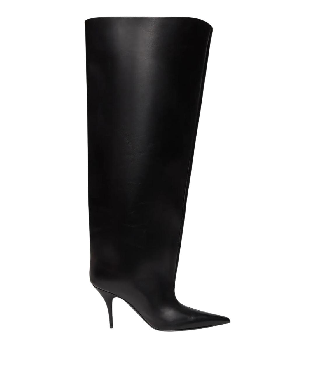 BALENCIAGA Черные кожаные сапоги, фото 1