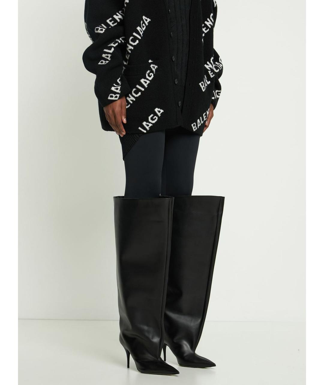 BALENCIAGA Черные кожаные сапоги, фото 6