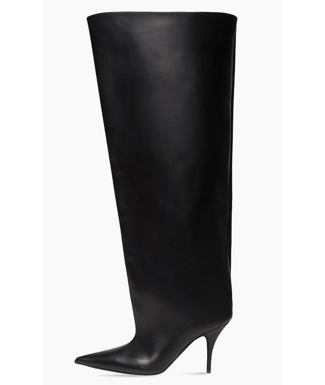 BALENCIAGA Черные кожаные сапоги, фото 3