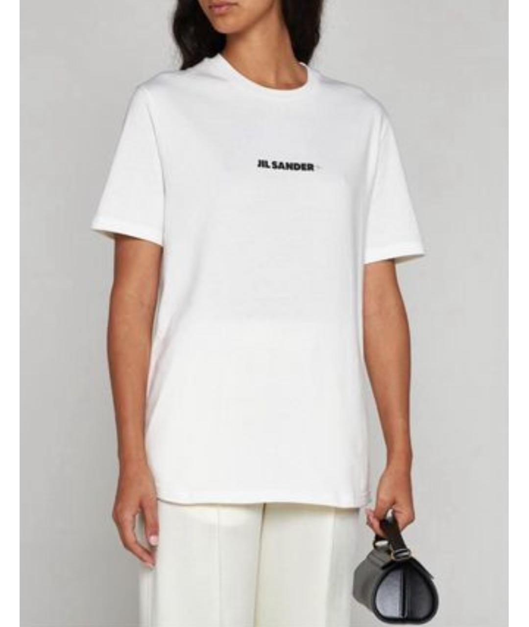 JIL SANDER Белая хлопковая футболка, фото 8