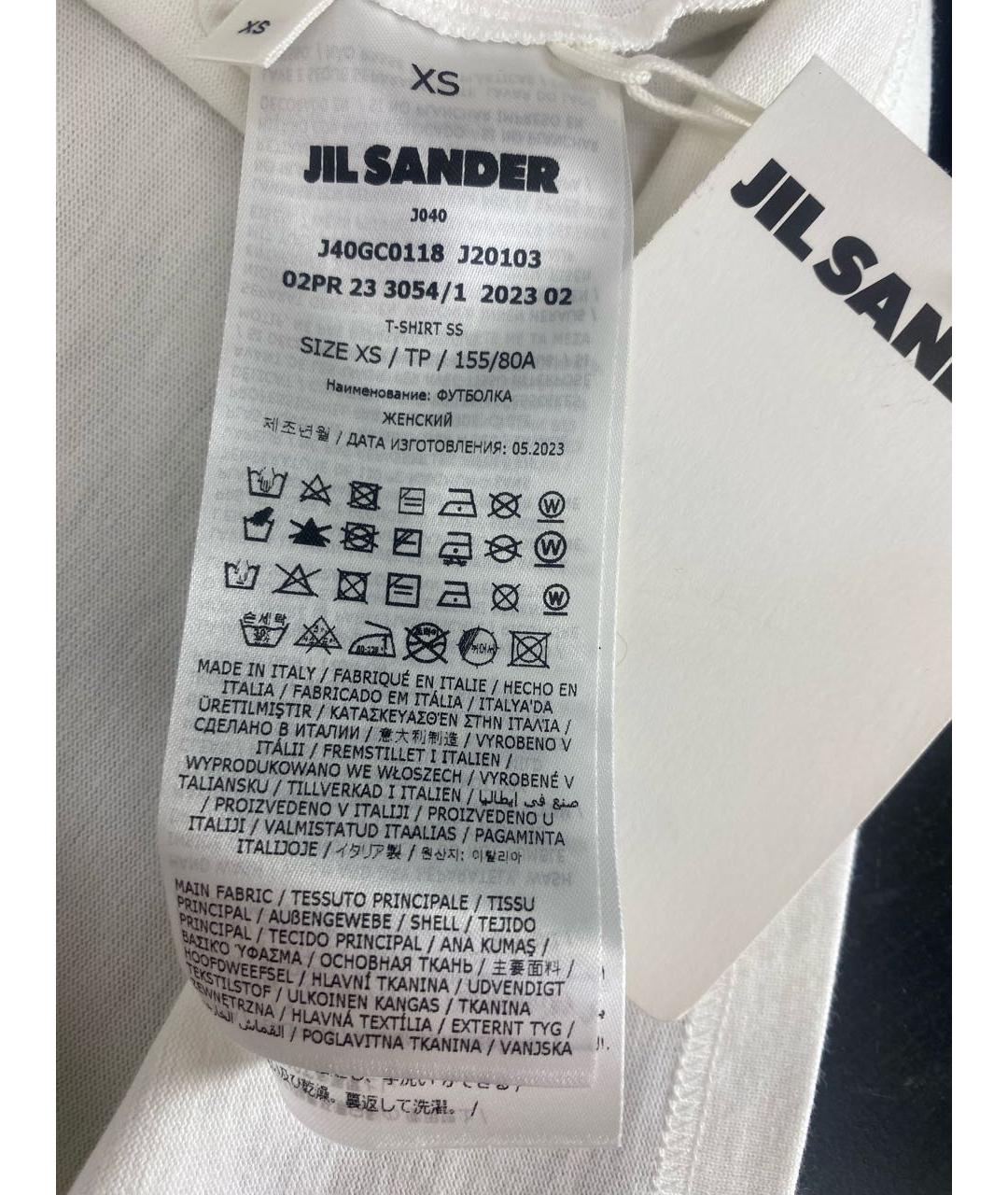 JIL SANDER Белая хлопковая футболка, фото 6