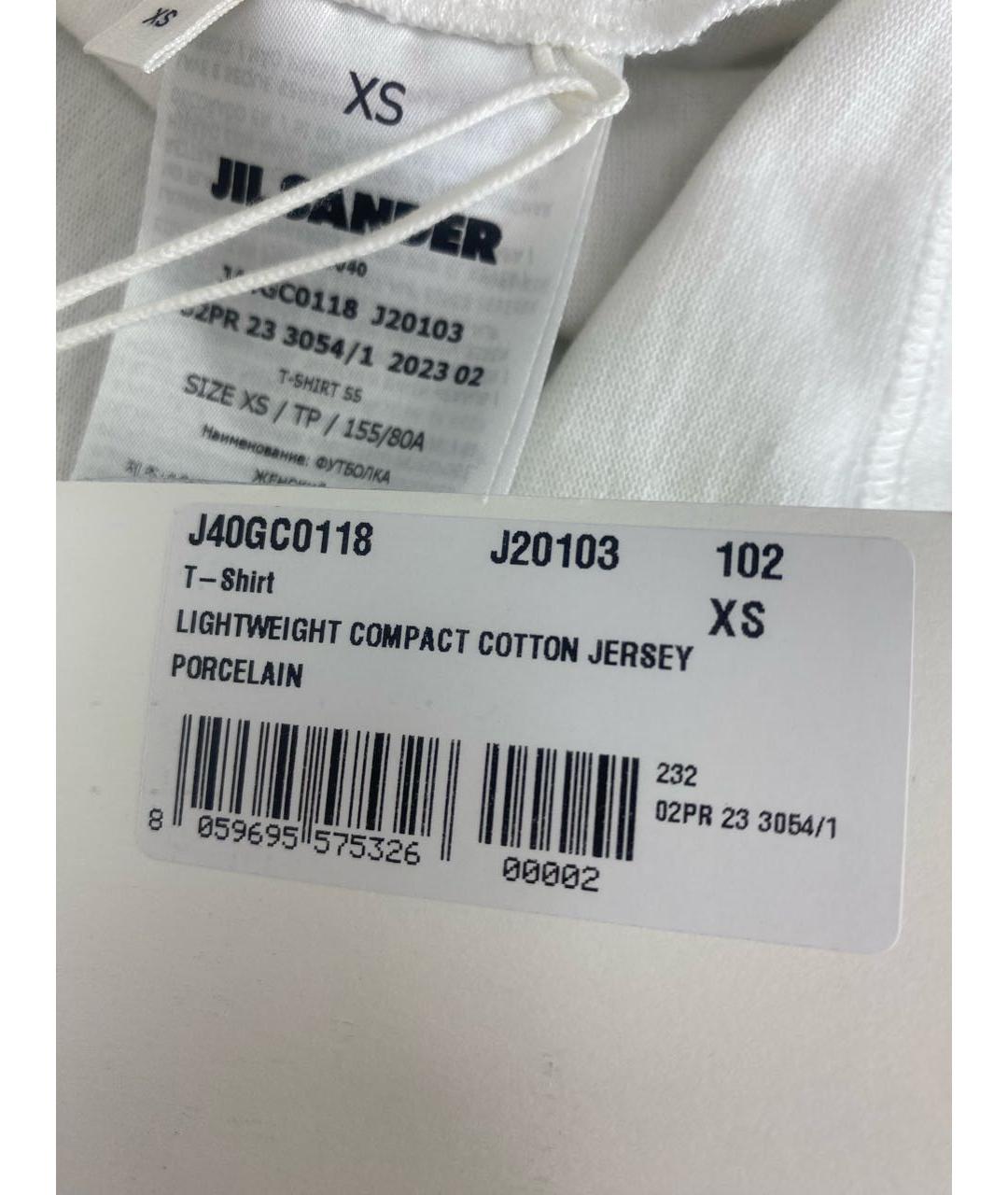 JIL SANDER Белая хлопковая футболка, фото 4