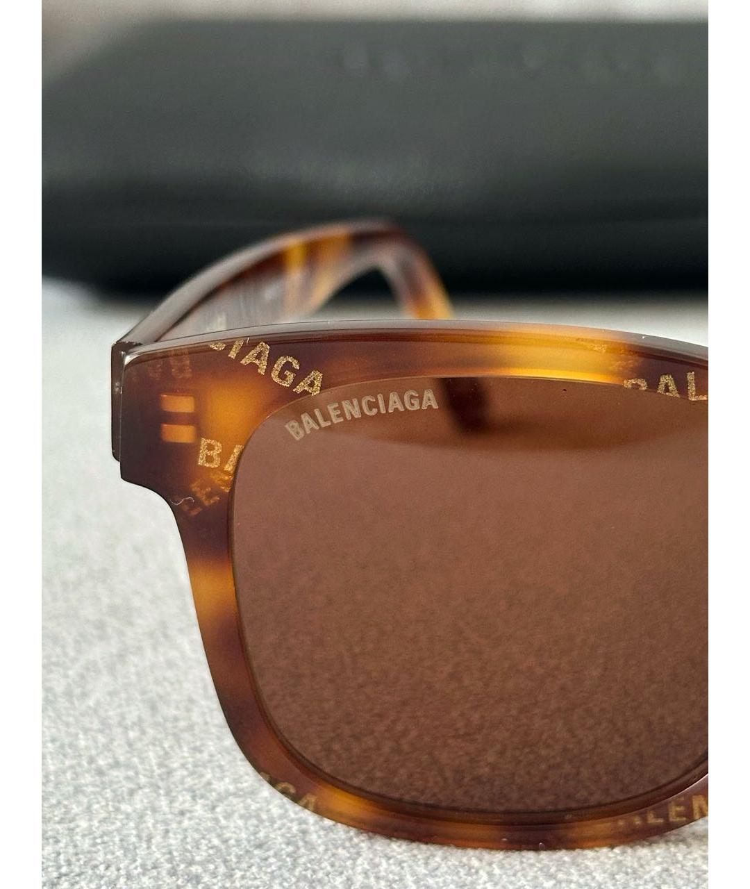 BALENCIAGA Коричневые пластиковые солнцезащитные очки, фото 6