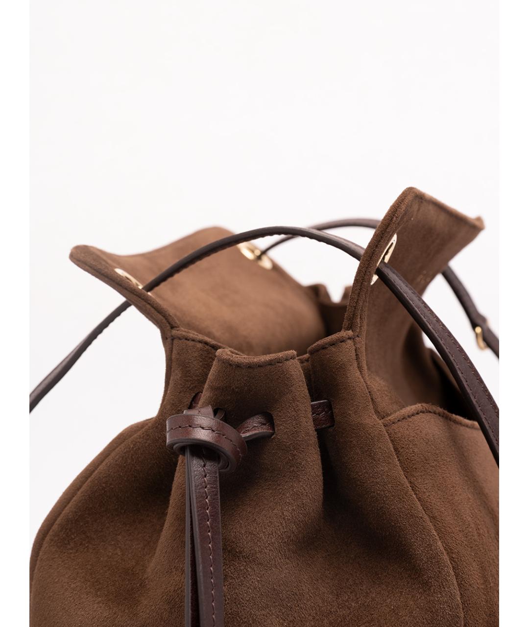 PRADA Коричневая замшевая сумка тоут, фото 6