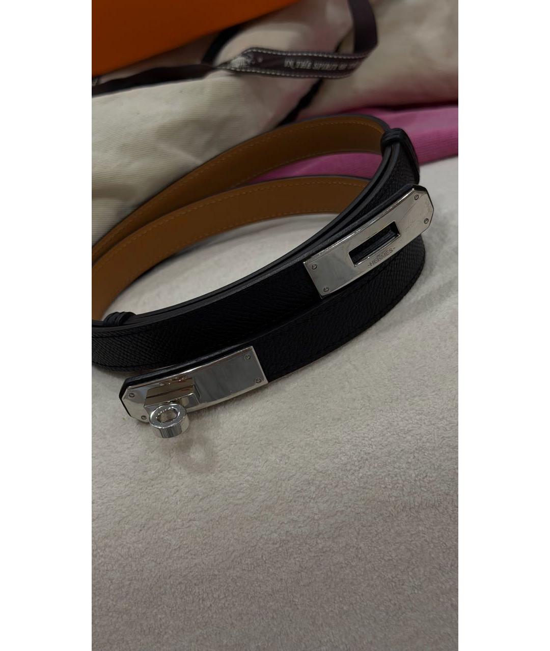 HERMES Черный кожаный ремень, фото 4
