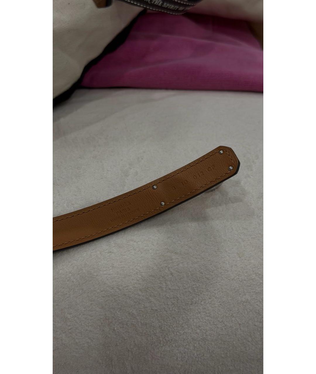 HERMES Черный кожаный ремень, фото 3