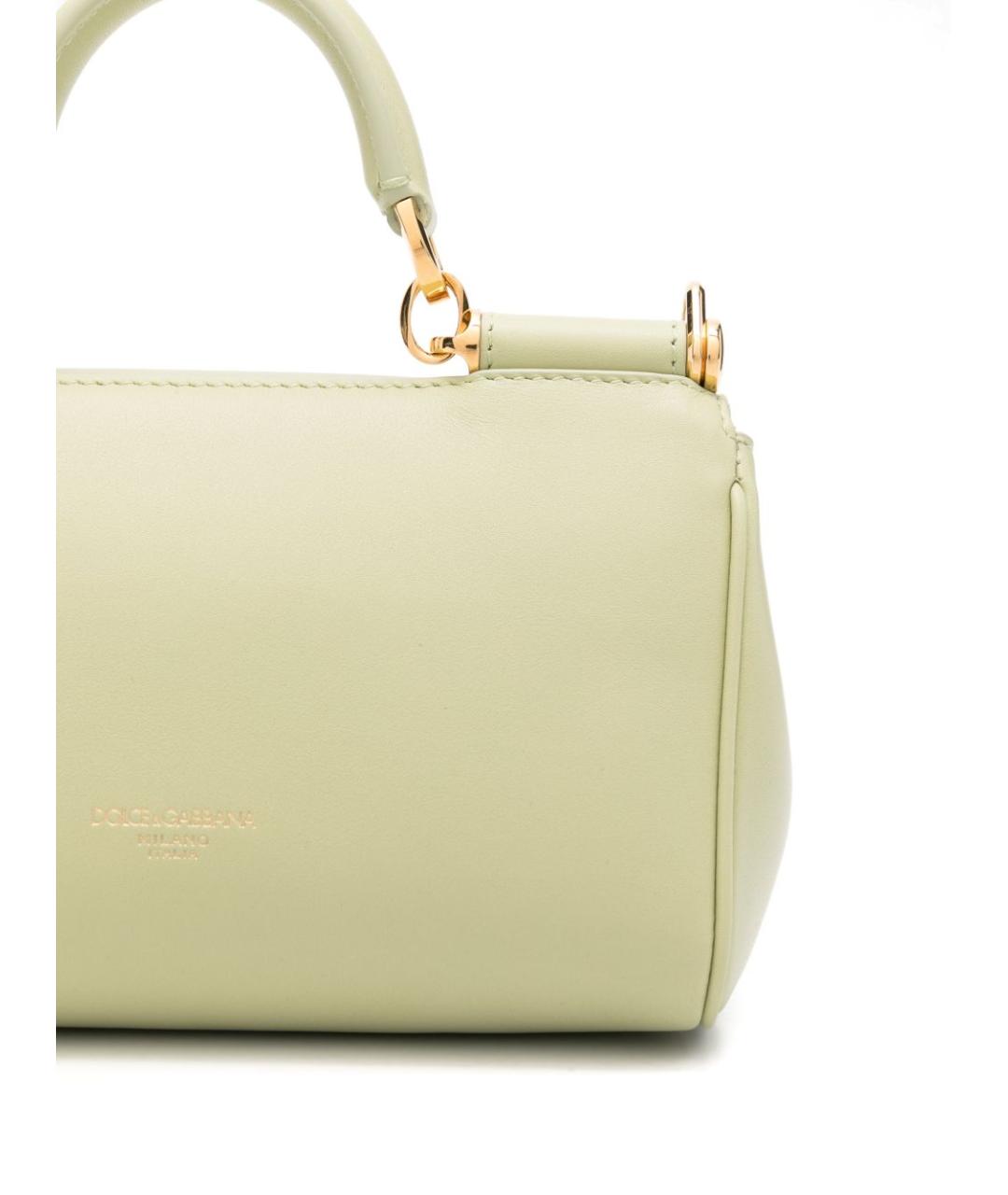 DOLCE&GABBANA Зеленая кожаная сумка тоут, фото 2