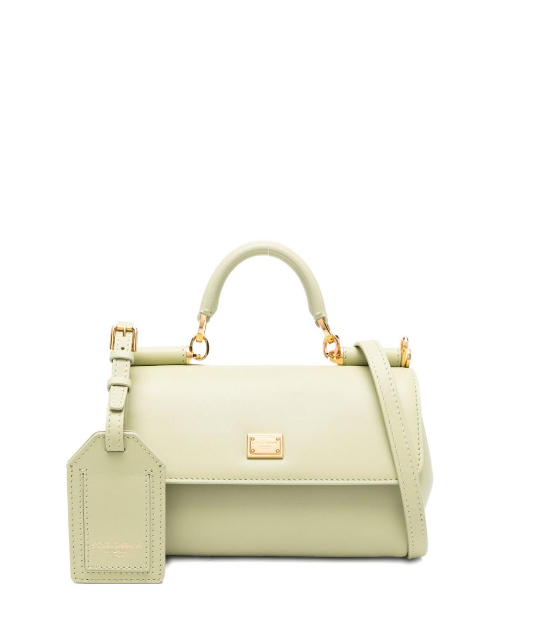 DOLCE&GABBANA Зеленая кожаная сумка тоут, фото 1