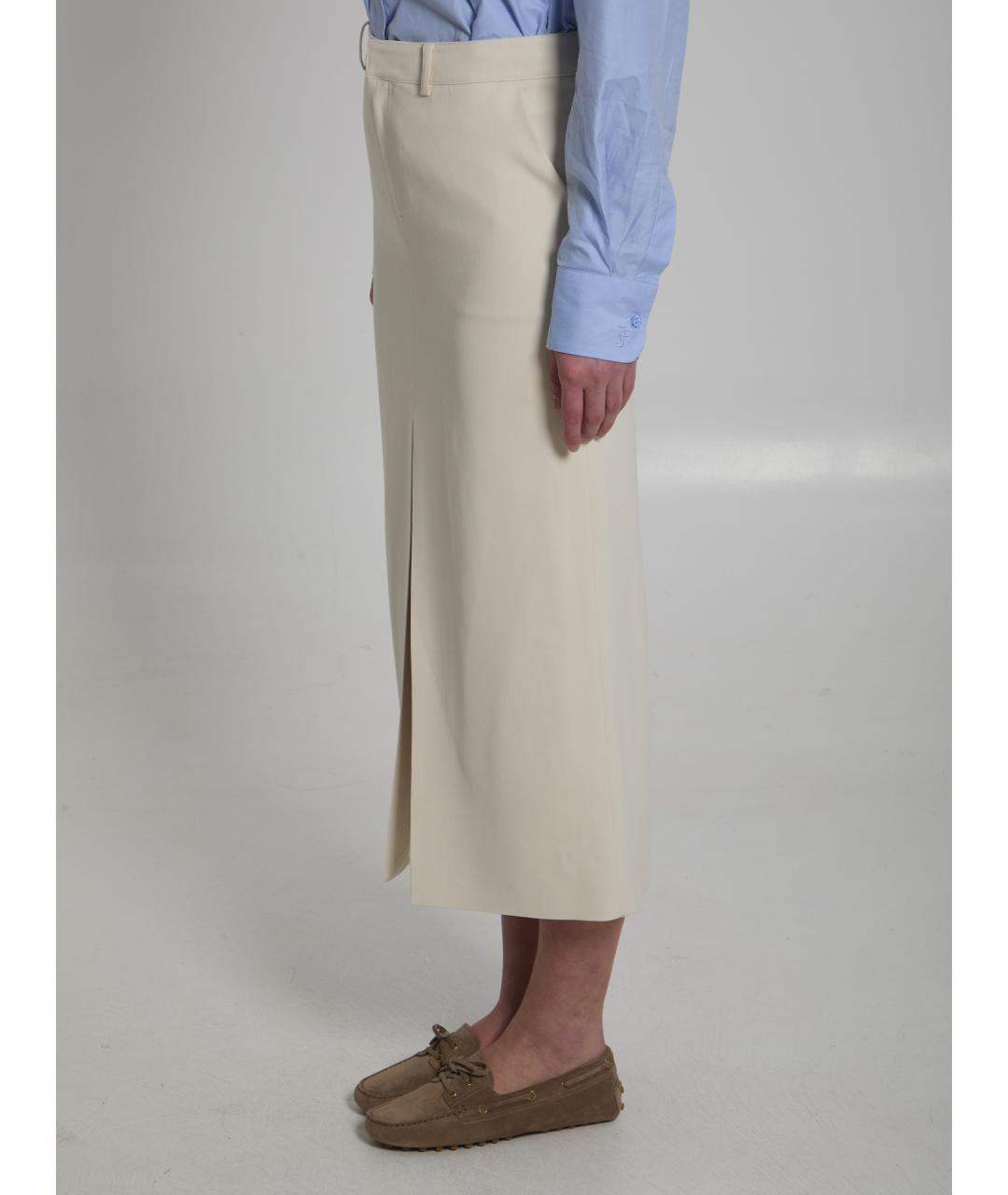 THE FRANKIE SHOP Бежевая вискозная юбка миди, фото 2