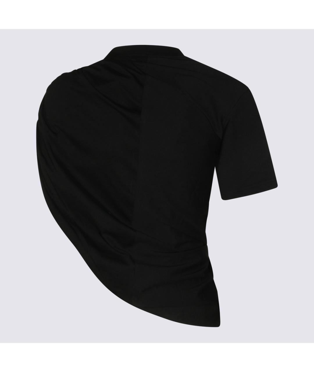 COURREGES Черная хлопковая футболка, фото 2