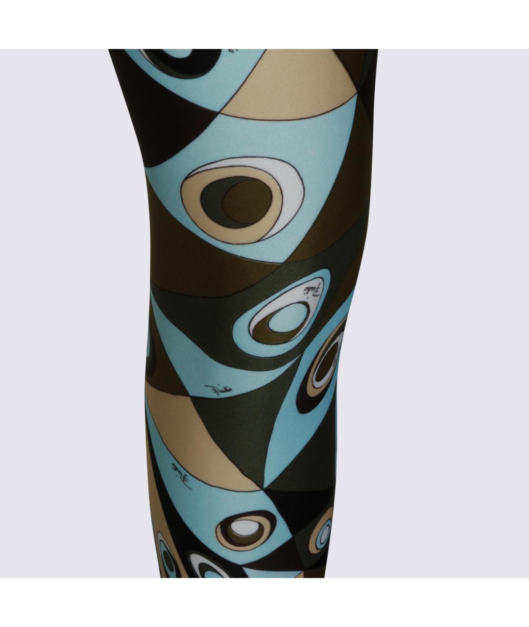 EMILIO PUCCI Хаки полиамидовые леггинсы и велосипедки, фото 4