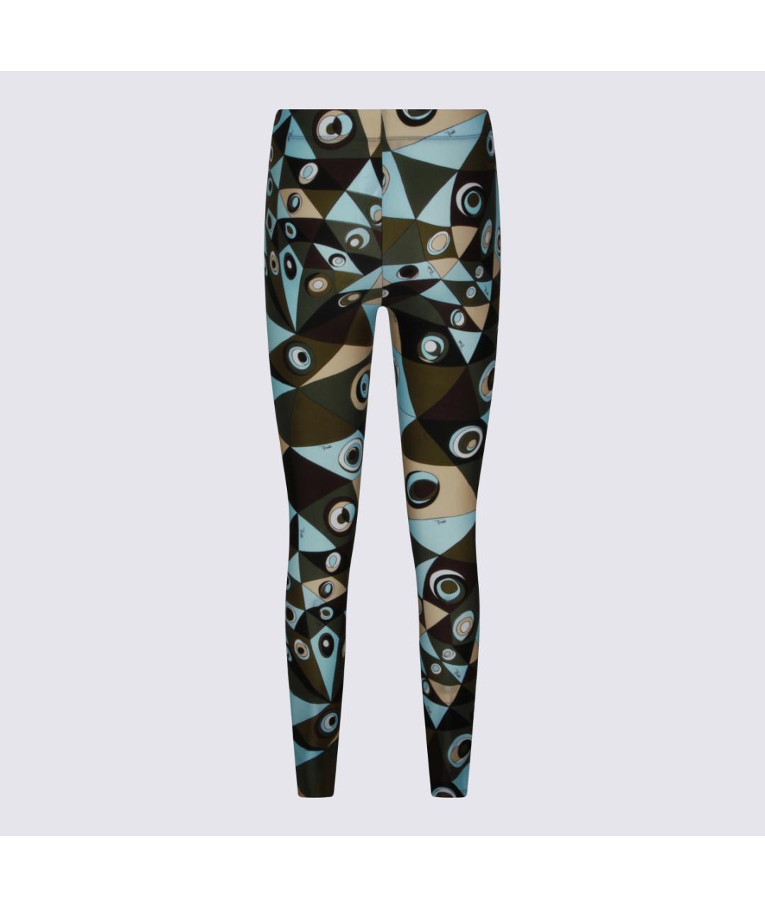 EMILIO PUCCI Хаки полиамидовые леггинсы и велосипедки, фото 2
