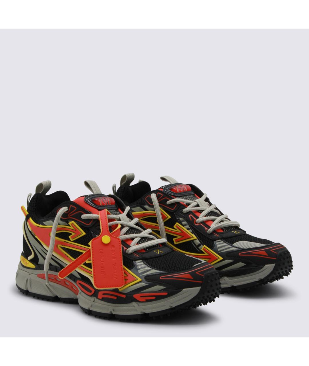 OFF-WHITE Черные текстильные низкие кроссовки / кеды, фото 2