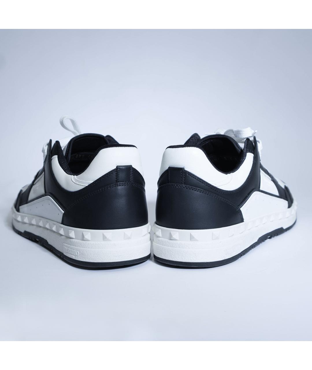 VALENTINO Черные кожаные низкие кроссовки / кеды, фото 5