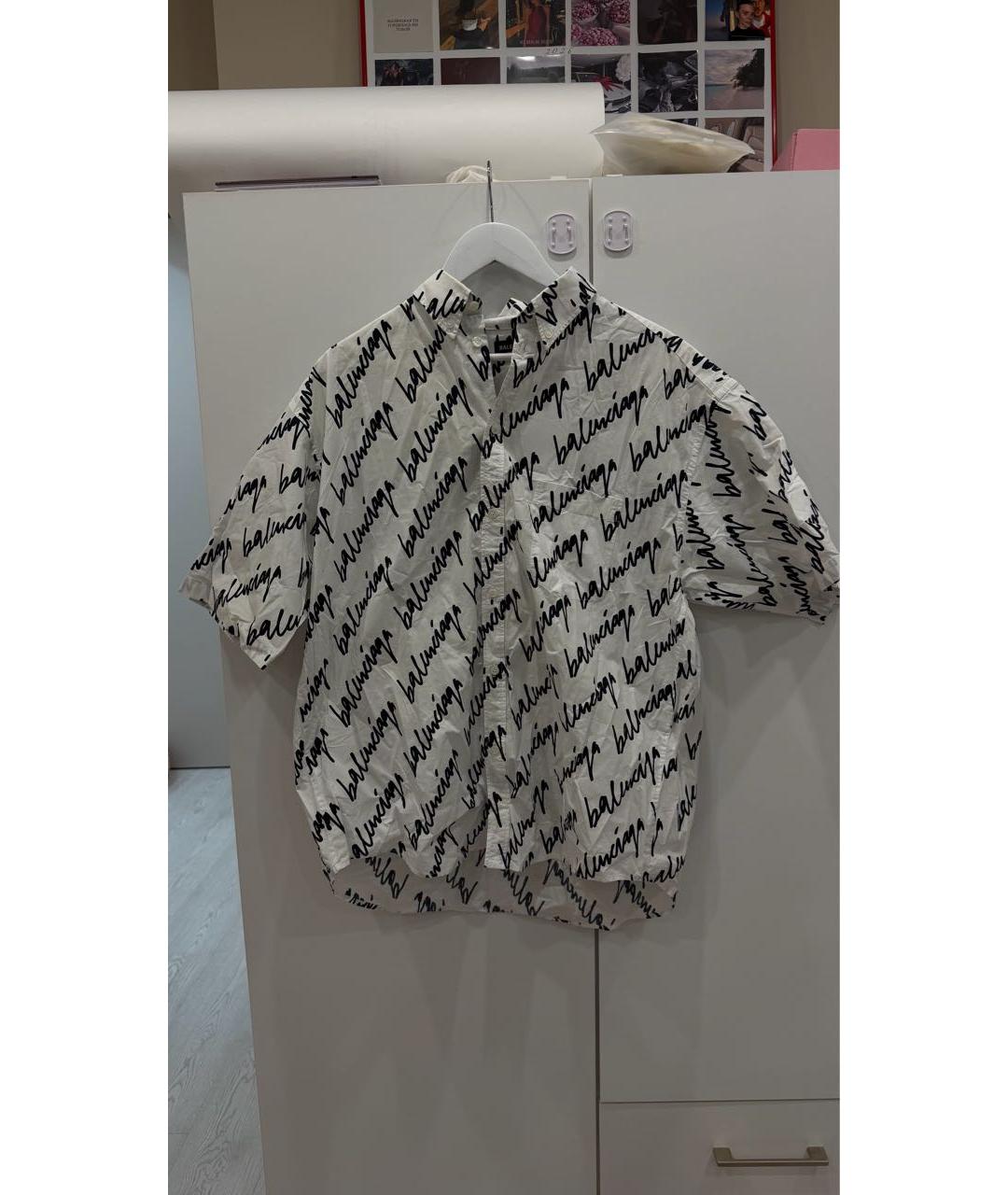 BALENCIAGA Белая хлопковая кэжуал рубашка, фото 5