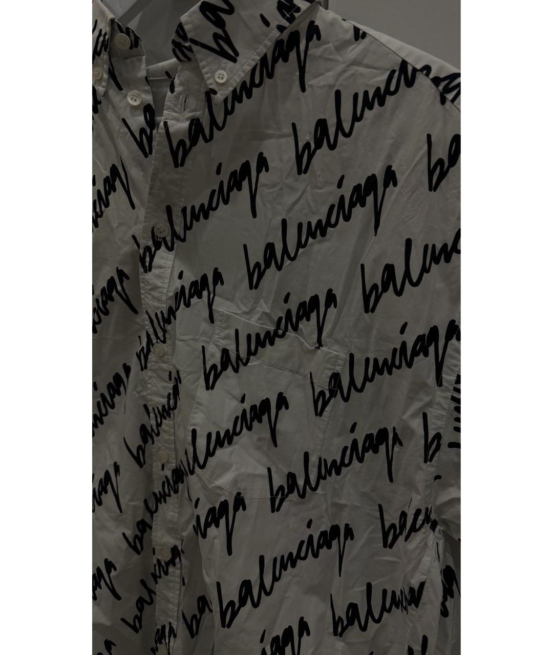 BALENCIAGA Белая хлопковая кэжуал рубашка, фото 4