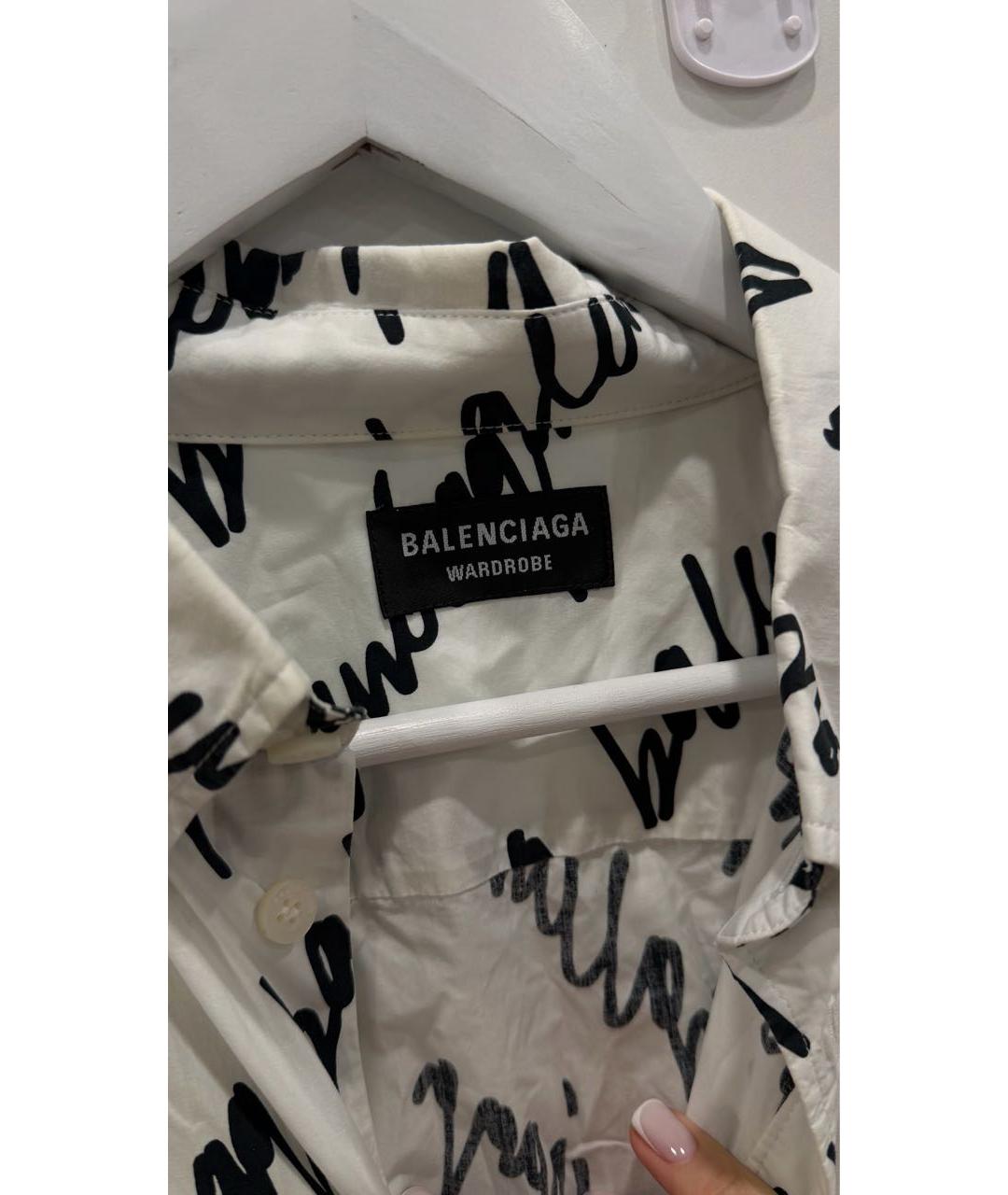 BALENCIAGA Белая хлопковая кэжуал рубашка, фото 3