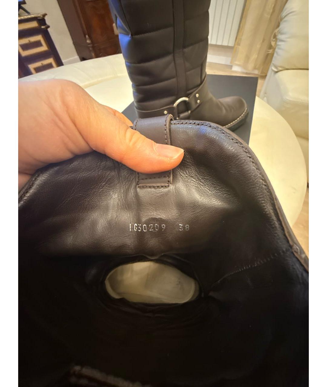 CHANEL Коричневые кожаные сапоги, фото 8