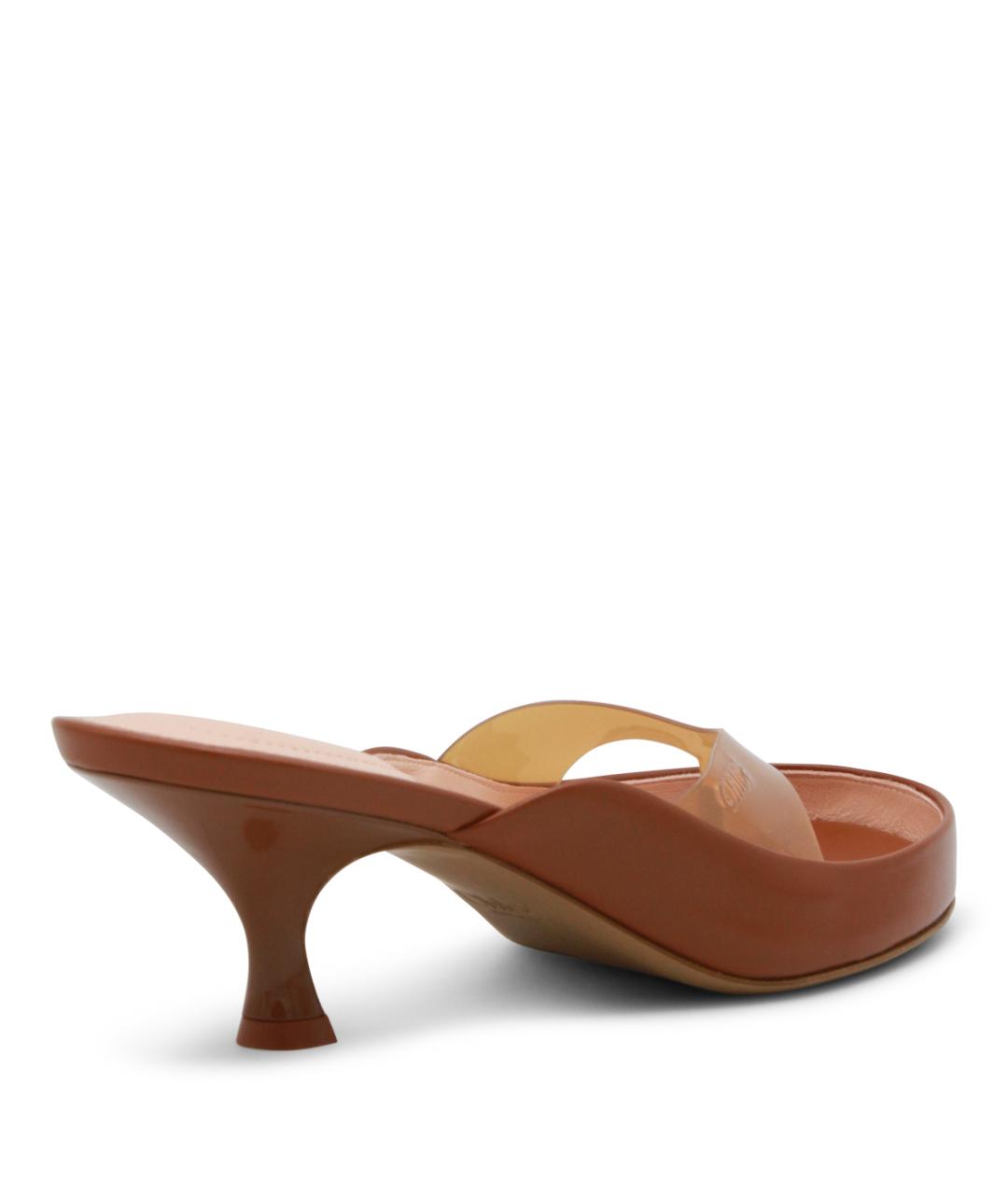 CHLOE Коричневые кожаные босоножки, фото 3