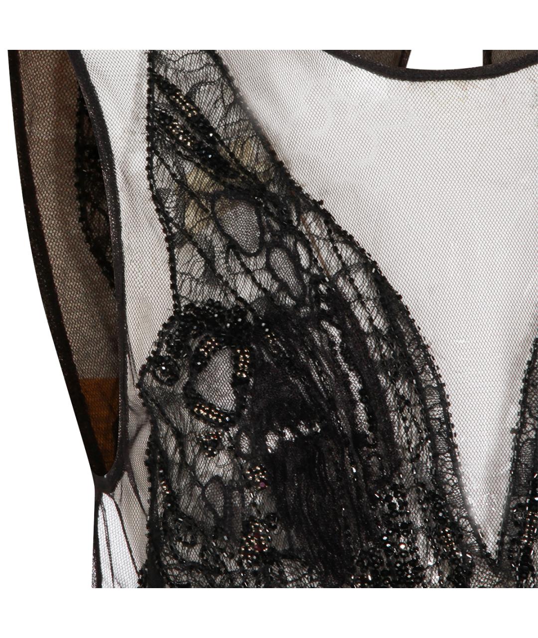 ELISABETTA FRANCHI Черное вискозное вечернее платье, фото 3