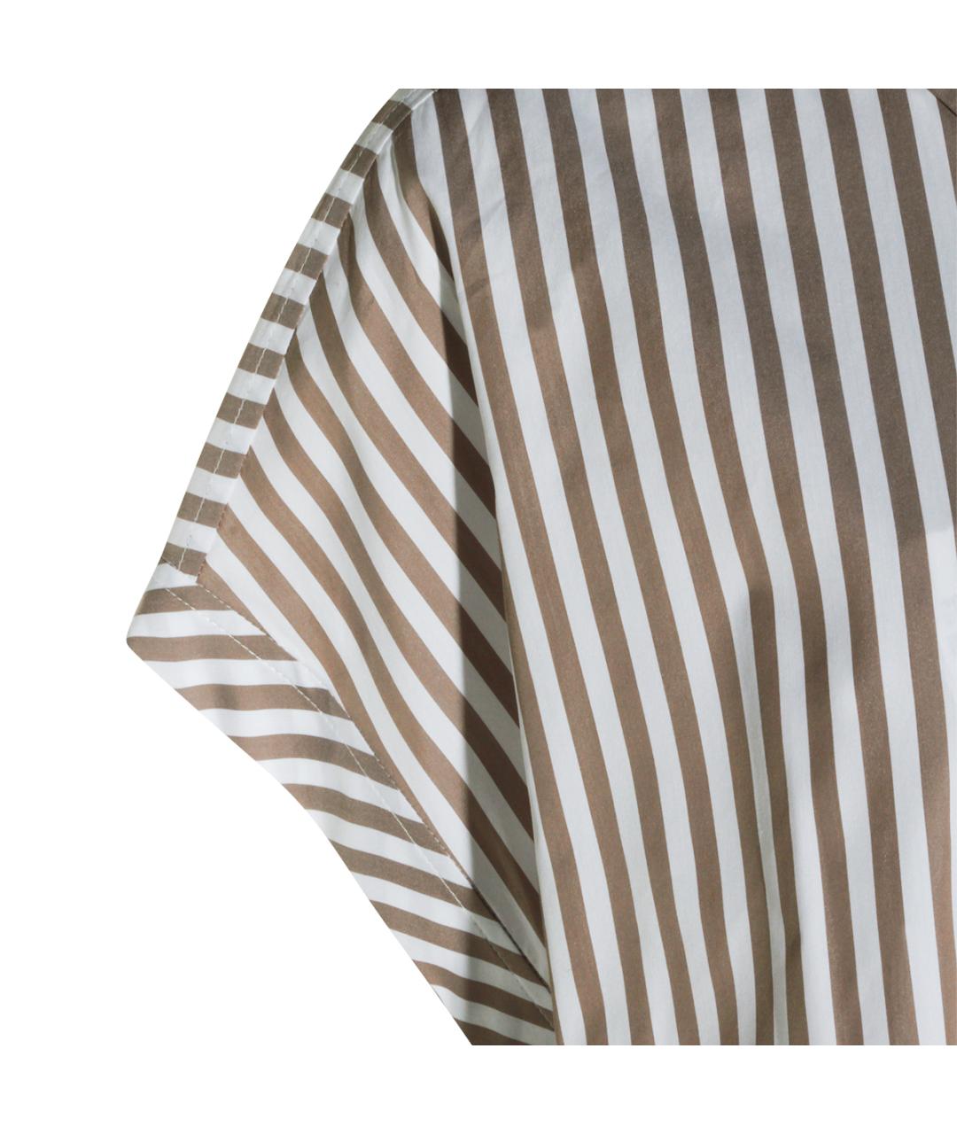 BRUNELLO CUCINELLI Коричневая хлопко-эластановая рубашка, фото 4