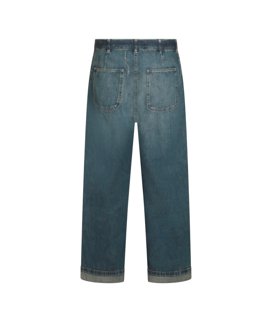 MAISON MARGIELA Синие хлопковые прямые джинсы, фото 2