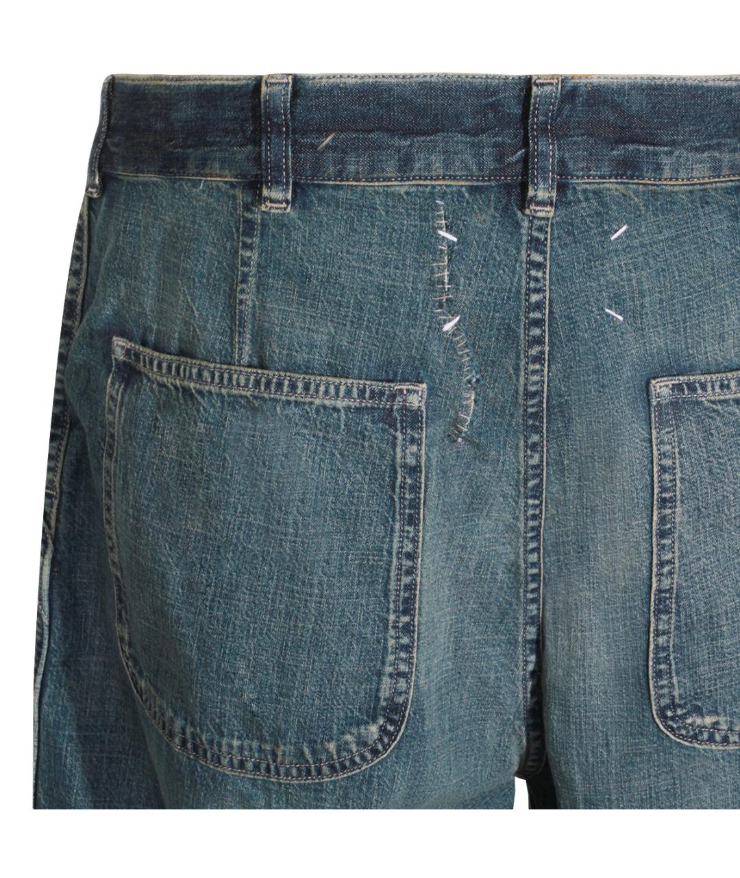 MAISON MARGIELA Синие хлопковые прямые джинсы, фото 5