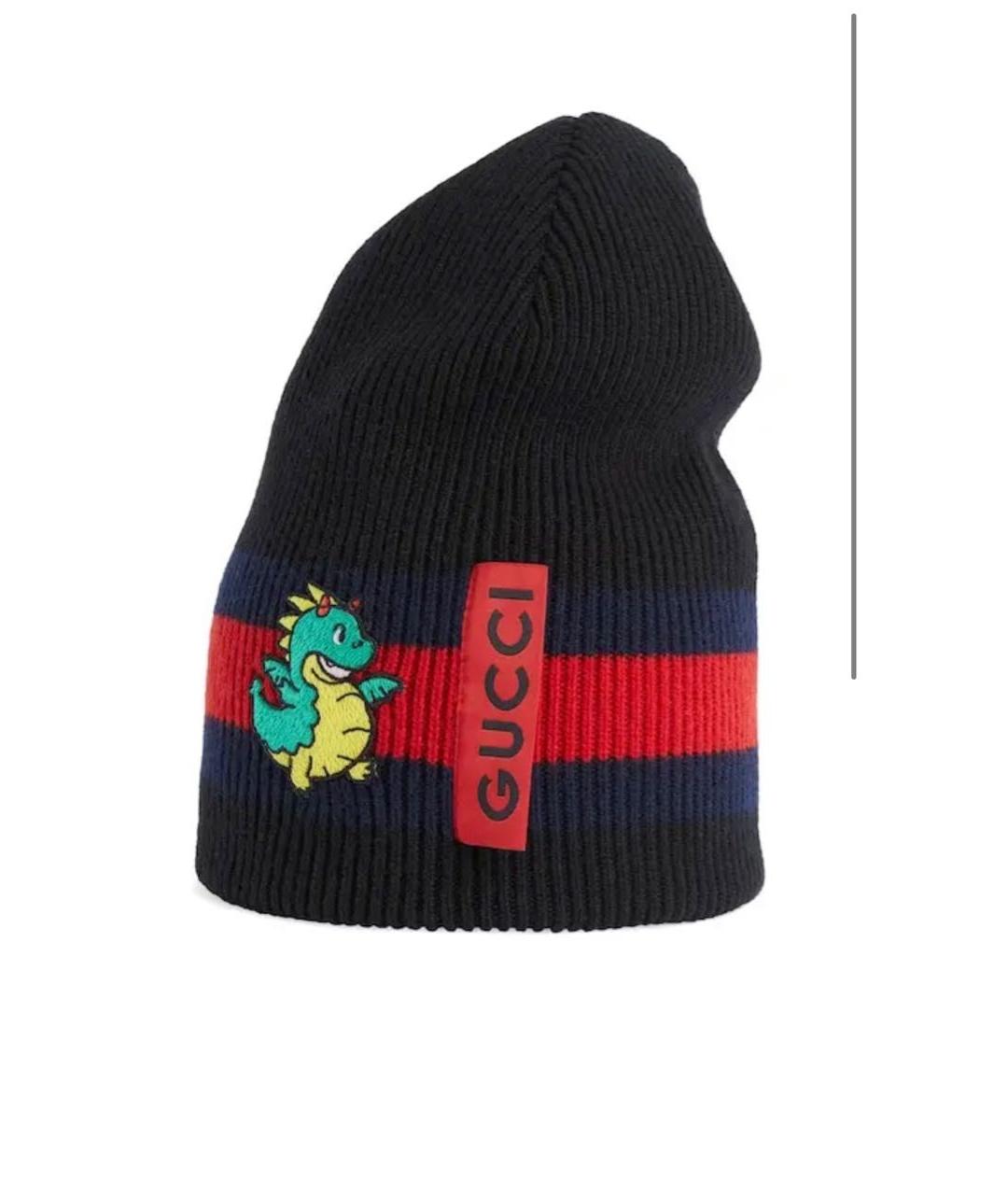 GUCCI Черная шерстяная шапка, фото 3